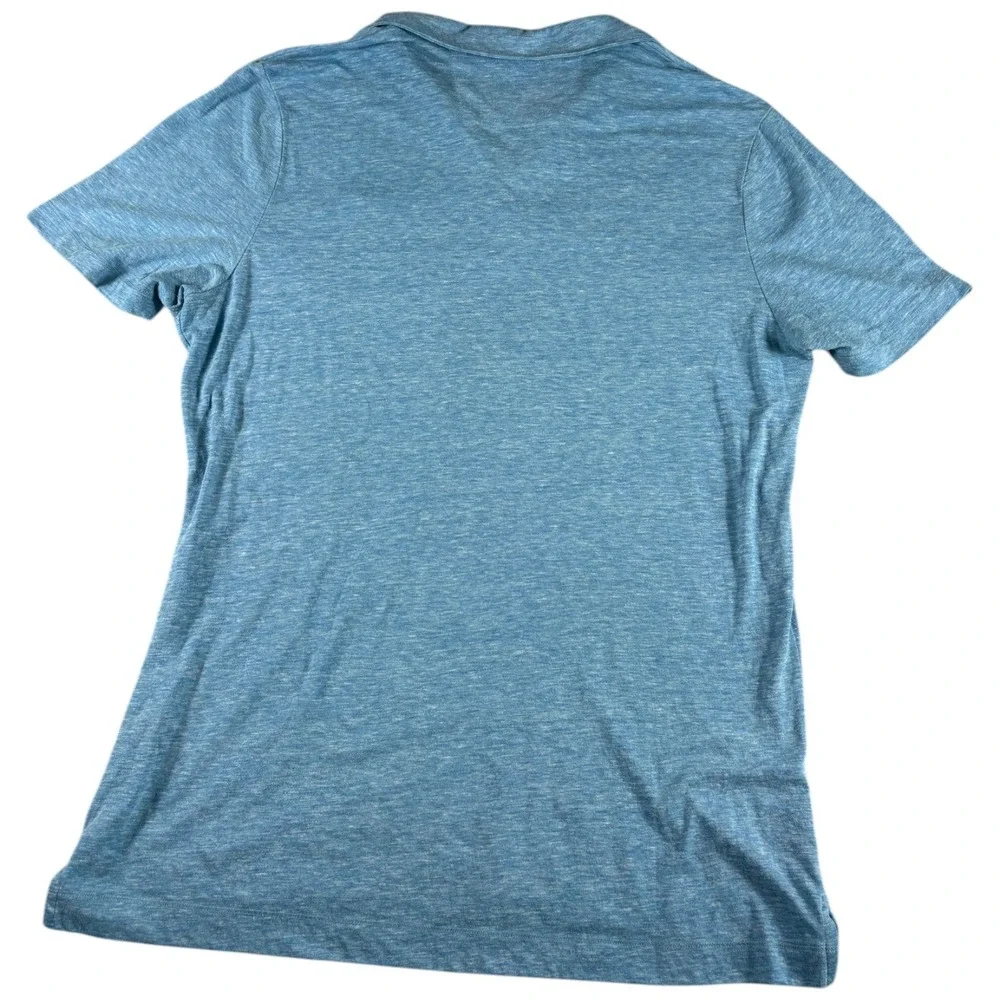 Banana Republic The Vintage T Golf Polo Shirt Mens Large Heather Blue Cotton